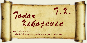Todor Kikojević vizit kartica